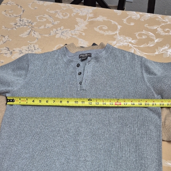 Eddie Bauer/Club Room Men's Crewneck Sweater Trio - Gray, Dark Gray, Tan - Picture 7 of 9